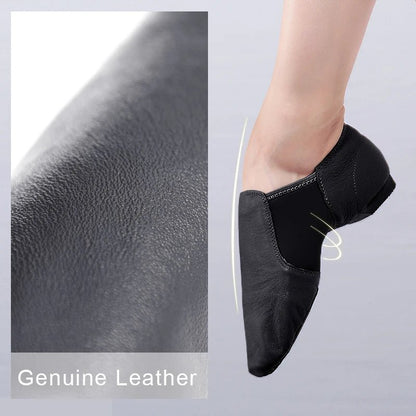 Leather Jazz Dance Shoes - Black - Pliette