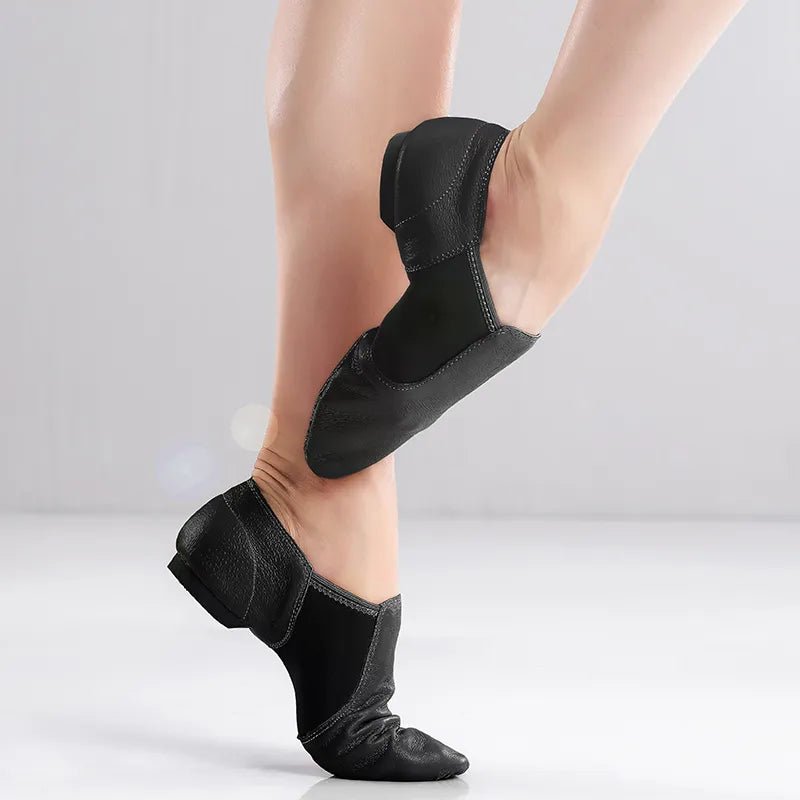 Leather Jazz Dance Shoes - Black - Pliette