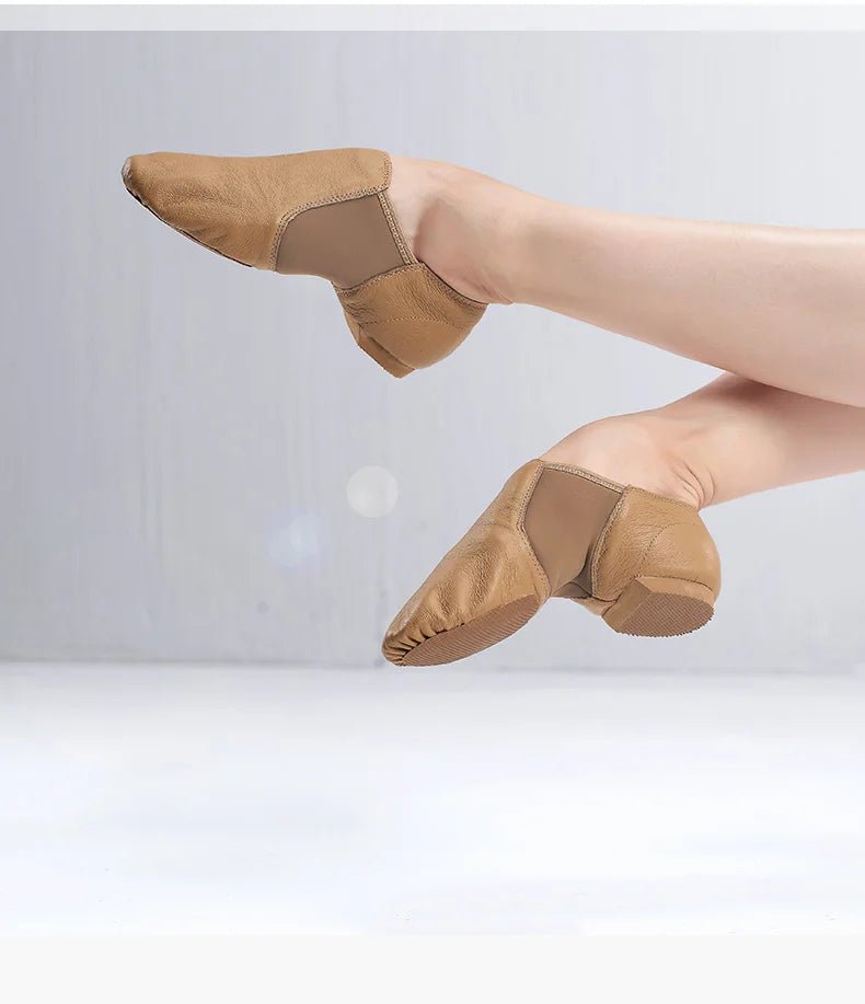 Leather Jazz Dance Shoes - Tan - Pliette