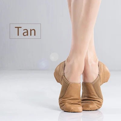 Leather Jazz Dance Shoes - Tan - Pliette